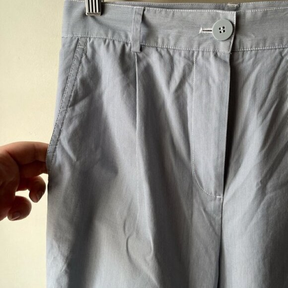 Cos Blue pleated cotton blend high rise lightweight trouser pants size 2 - Picture 5 of 11